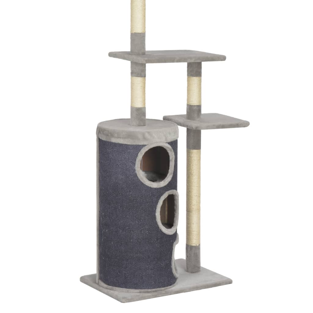 NNEVL Cat Tree with Sisal Scratching Posts Grey 260 cm