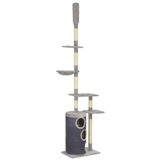 NNEVL Cat Tree with Sisal Scratching Posts Grey 260 cm